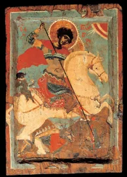 Sankt Georg der Drachentöter zu Pferd